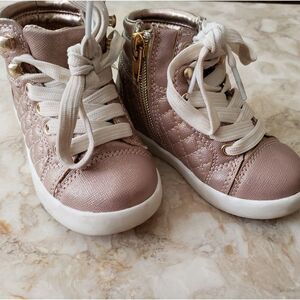 BC Rose Gold Metallic High Top Sneakers